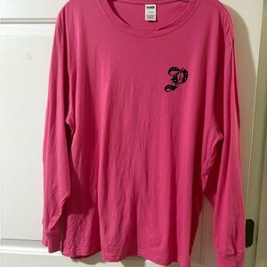 PINK Victoria's Secret Bright Pink Long Sleeve Tee